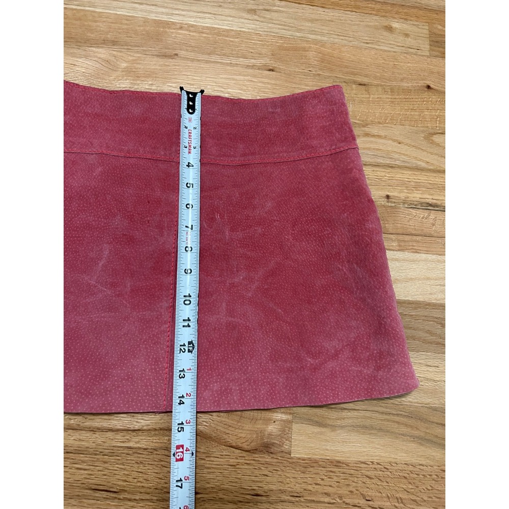 Wet Seal Suede Mini Skirt Womens 30 Waist Red Y2K Indie Sleaze Vintage Boho - Picture 5 of 7